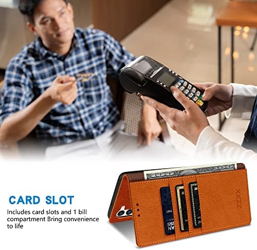 ZZXX Torbica-novčanik Samsung Galaxy S23 s [RFID-blokiranjem] postoljem za utore za kartice Trajni magnetni kožna flip-fold zaštitna