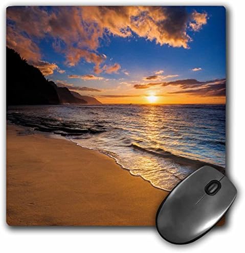 Podloga za miša 3-inčni plavi zalazak sunca nad obalom na-pali s plaže ki, Kauai, Havaji, 8-inčni 8