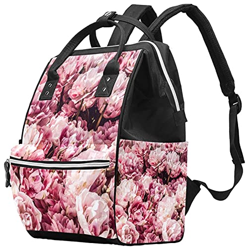 Ružičasti pelen cvjetni pelena torbica torbica mama ruksak veliki kapacitet pelena vrećica za njegu putničke torba za njegu bebe