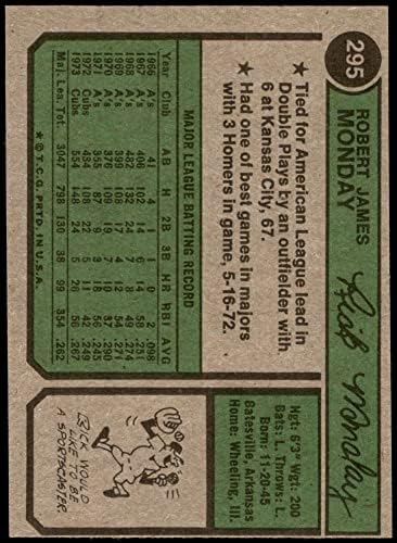 1974. Topps 295 Rick ponedjeljak Chicago Cubs Ex Cubs