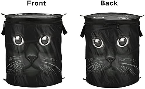 Crna mačka Pop up up rublje rublje s poklopcem sklopiva košarica za odlaganje srušena vrećica za pranje rublja za hotel u apartmanu