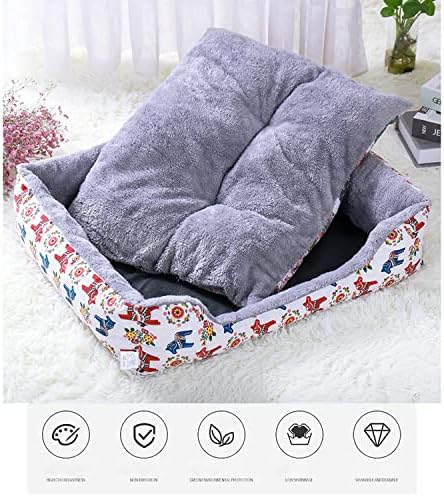 Samozagrijavajući mačji krevet-zimski plišani mekani krevet za pseće mačke s jastukom 2 za male srednje mačiće, pse, mačke, kućne ljubimce