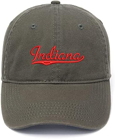 Muške bejzbolske kape Indiana - u izvezenom oca šeširu oprao pamučni šešir