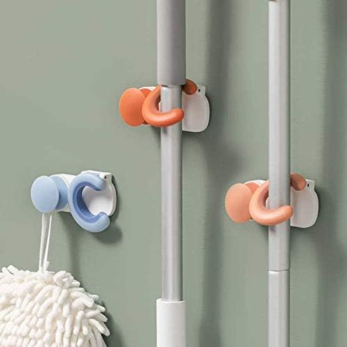 Zyzmh držač za mop kupaonice naljepnica na zidu jednostavna za ugradnju izdržljive bočne kuke za sakupljač prašine tkanina podržavaju