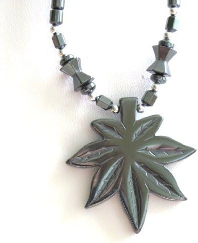 Reggae Healing Hematite ogrlica s privjeskom za travu kanibus konoplje