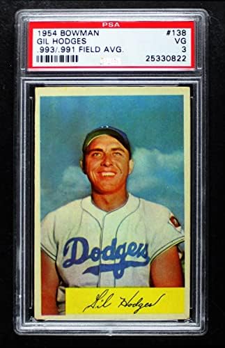1954. Bowman 138 1B Gil Hodges Brooklyn Dodgers PSA PSA 3.00 Dodgers