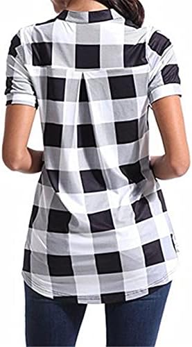 ANONGNYWELL CHETED V-izrez s kratkim rukavima majice labave ženske majice casual osnovne majice labave majice bluza