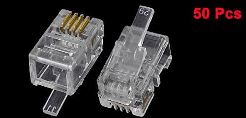 UXCELL 50 PCS 4P4C RJ9 priključak za priključak za telefonski kabel