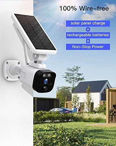Sustav solarnih sigurnosnih kamera bežična, 3 pakiranja 4MP solarna sigurnosna kamera na otvorenom za kućni sigurnosni sustav, PIR