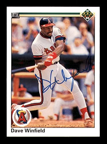 Dave Winfield Autografirani 1990. Gornja paluba kartica 745 Kalifornijski anđeli SKU 213510 - Kartice s baseball pločama