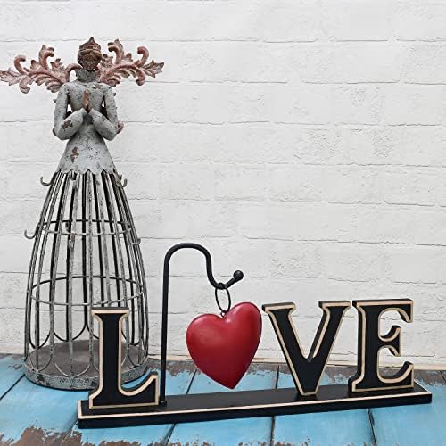 Wood Love znak za uređenje domaćeg stola natpisa, ukrasni drveni izrez ljubavna riječ Centralciece Slobojnički blok slova Znak za Valentinovo