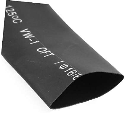 X-DREE POLIOLEFIN 4M duljina od 16 mm dia toplina ShINKible Epruvet Crno (guaina tubolare termoretraibile con zažetnjak u Poliolefina