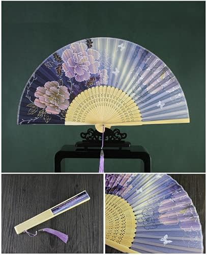 Paynan oslikani uzorak božurskog cvijeta kineski fantastični ventilator bambus ventilator kreativni ukras