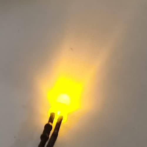 20 kom unaprijed ožičenih 5 mm žutih LED svjetiljki s otpornikom od 680 ohma 1/4 vata i žičanim indikatorom od 26 mm svjetlosne diode