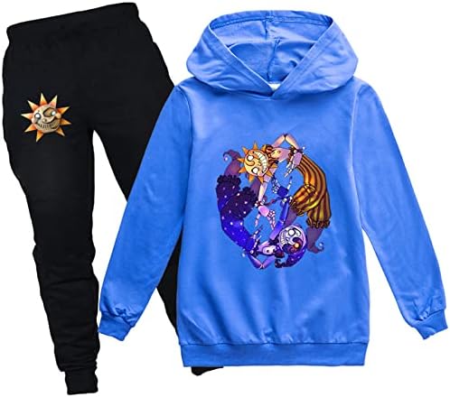 BENLP Kids Tracksuit odjeće dugačak pamučni kapuljača+Sundrop i Moondrop hlače za dječake