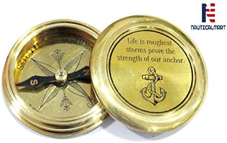 NauticalMart Solid mesing džepni kompas kompas ugraviran kompas s kućištem