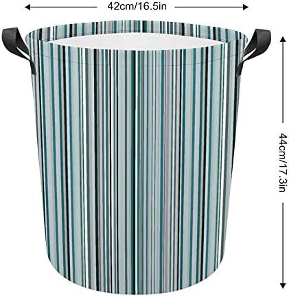 Foduoduo košarica za pranje rublja Plava ljubičasta teal aqua lavanda u boji vertikalne pruge geometrijsko pranje rublja s ručkama