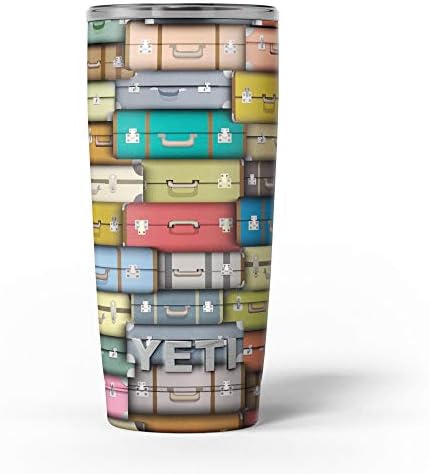 Dizajn Skinz raznobojni putnički koferi - kožni naljepnica vinil omota kompatibilan s čašima za hladnjače Yeti Rambler