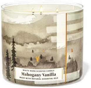 Mahagoni Vanilla 3 Wick svijeća 14,5 oz / 411 g [2023 izdanje - napravljeno od prirodnog esencijalnog ulja]