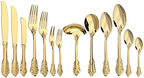 13pcs Zlatni luksuzni vintage pribor za jelo set zapadnjački pribor za desert nož Spoon Spoon 304 nehrđajući čelik kuhinj