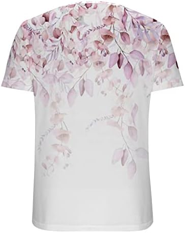 Čipkasti obloge s V-izrezom za žene, ljetne majice s kratkim rukavima modne cvjetne tiskane y2k vrhove labave majice casual bluze