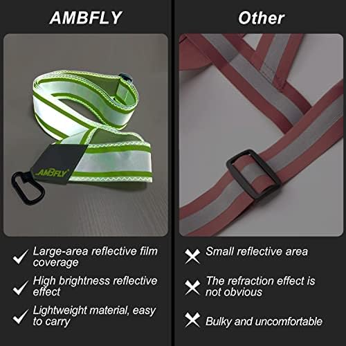 Ambfly stalno jamstvo reflektirajući zupčanik reflektirajući podesivi reflektivni remen 360 ° Visoka vidljivost reflektirajući prsluk