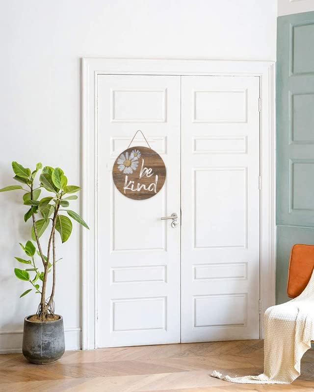 Budite ljubazni inspirativni drveni znak okrugle zidne umjetničke ploče znak za spavaću sobu dječje sobe kuće dnevni boravak Kafić