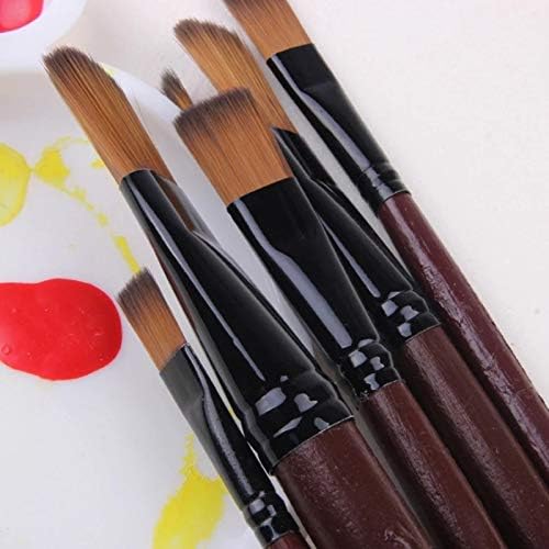 JYDQM 6 PCS Umjetnička opskrba Slikanje lako čišćenja drvene ručke akvarelne boje četkica olovka najlon ulje za učenje kose akril