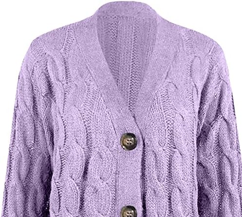 Frakarn plus džemperi za žene, ženski boho patchwork kardigan dugi rukavi otvoreni prednji pletevi džepovi džepovi