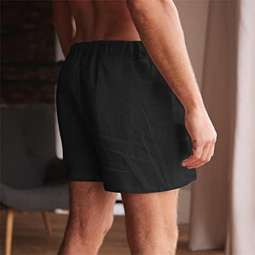 Overmal muški sportski pamučni lane povremene labave kratke hlače povremene pidžame džep za trčanje kratkih hlača