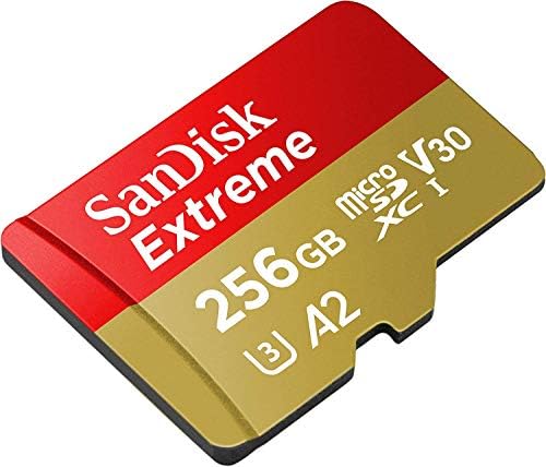 Micro SD kartica SanDisk Extreme V30 A2 kapacitetom od 256 GB za neradnik DJI Air 2S klase 10 sa brzinom čitanja od 160 MB / s na paketu