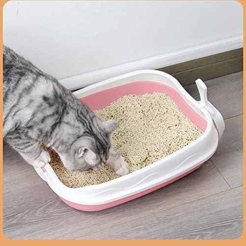 Kutija za mačje leglo za mačke s lopaticama za smeće, dvoslojni dizajn protiv prskanja, kutija za pijesak, toalet za mačiće