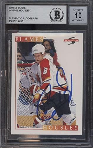 45 Phil Housley - 1995. Hokejaške karte ocjenjivane BGS Auto 10 - Hockey Slabbed Autographd Cards