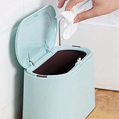 Zukeeljt smeće limenke jednostavne mini radne kante za smeće, push-otvoreni poklopac, dvoslojni kanta za smeće, kućna spavaća soba
