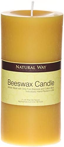 Prirodni način BWC3X6 čistog pčelinjih stupa svijeća, visina 6 inča, napravljena u SAD-u