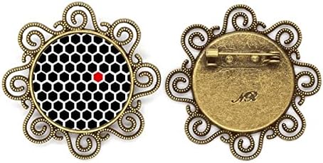 Hexagon line Art Art zrna ilustracija uzorka cvjetnih brošača nakit za djevojčice, ys/m