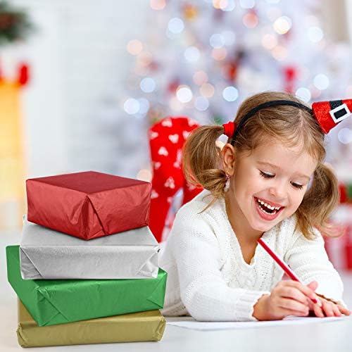 100 listova papirnatog papira za zamotavanje božićnih poklona, pakiranje poklona, listovi papirnatog papira za zamotavanje rođendanskih