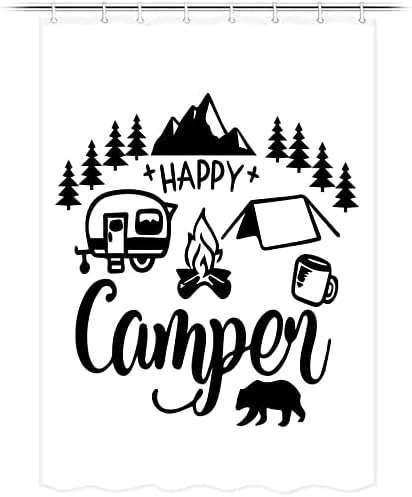 Kamperi za kamper RV putničke prikolice Tuš zavjesa, slatki medvjed divlje životinje šuma planina prednosti kampiranja kraće i uske