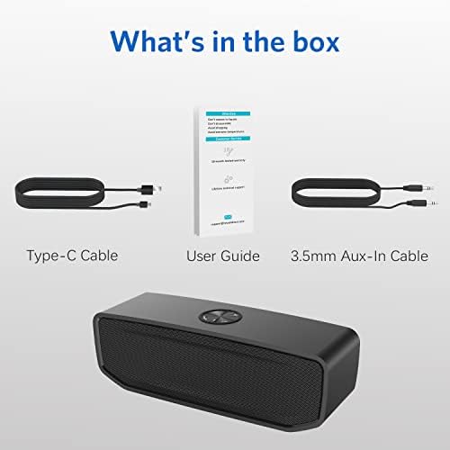 Prijenosni Bluetooth zvučnik s 20W HD stereo zvukom i basom, ugrađenim mikrofonom, otpornim na vodu, zvučnikom na baterije za dom,