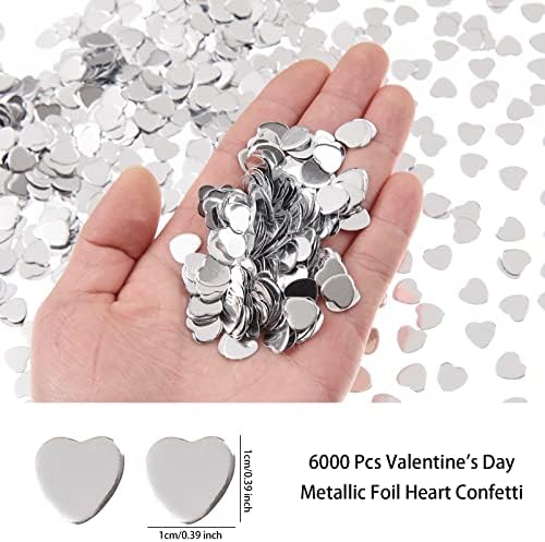 6000 PC SRCE Confetti Confetti Valentinovo Metalna folija Srce Konfetti Blitter Srce stol Konfetti dekor vjenčanje Ljubavno srce šljokice