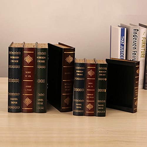 Jushom Dekorativne kutije za knjige za dekor za ukrašavanje knjiga za ukrašavanje polica za knjige, vintage ukrasna lažna knjiga drvena
