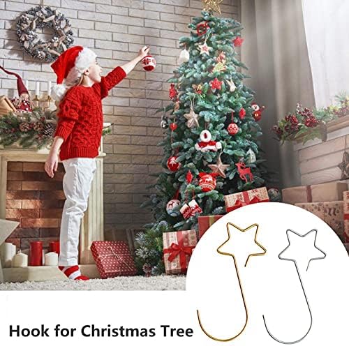 Debidstl 100pcs božićni vijenac ukras kuke metalne viseće kuke za božićne kuglice ukrašavanje božićno drvce od nehrđajućeg čelika zvjezdane