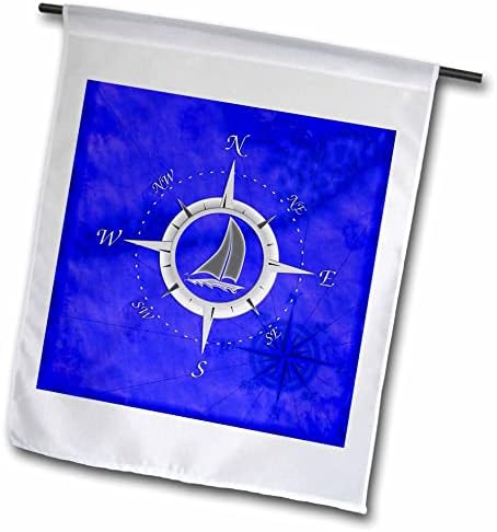 3Drose Cool Nautical Compass Rose Design na plavoj karti ključeva na Floridi. - zastave