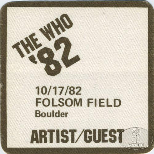 The WHO 1982 Zbogom Tour Backstage Pass Boulder w/Jethro Tull