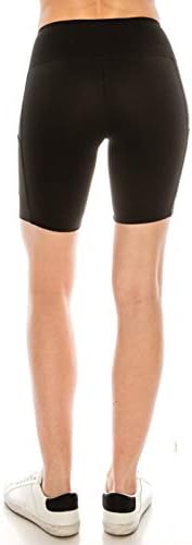 Joy's Choice Women Brush Microfiber Visoki struk Ultra mekani biciklistički kompresijski kratke hlače sa bočnim džepovima vježbanje