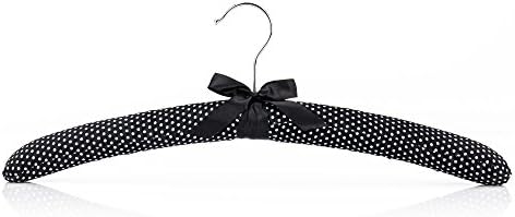 Hangerworld 3 crno -bijela polka točka 17inch satenski podstavljena gornja odjeća za odjeću vješalice