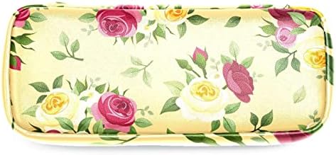TBOUOBT Pokloni za muškarce Žene šminke Torbe toaletne torbice Male kozmetičke torbe, cvijet crvene i žute ruže