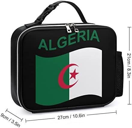 Zastava Alžira prijenosne torbe za ručak Izolirana kutija za obrok za višekratnu upotrebu PU spremnik hrane za odrasle muškarce Uredski